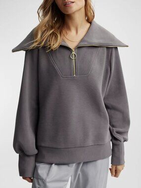 Varley Vine Adjustable-Neckline Sweatshirt Size M